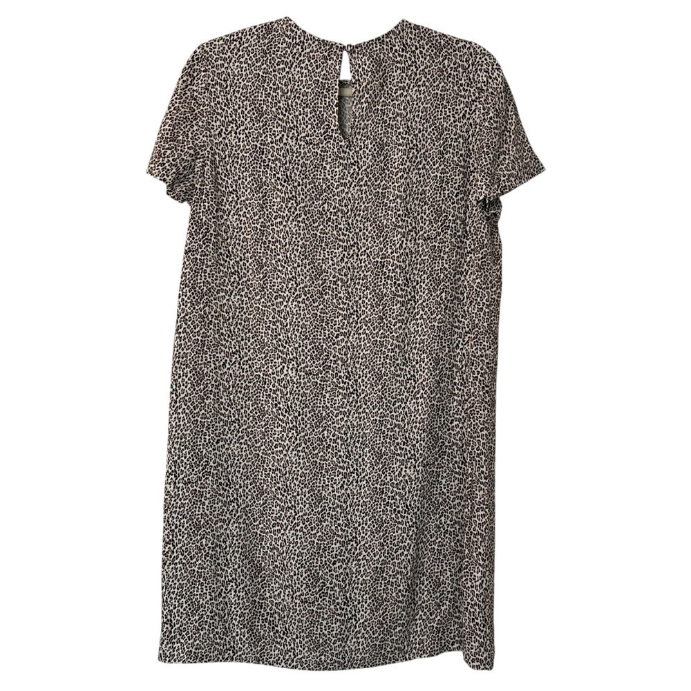 Jenni Kayne Animal Print Short Sleeve Mini Dress Cream Brown XS Classic Neutral - Picture 5 of 6